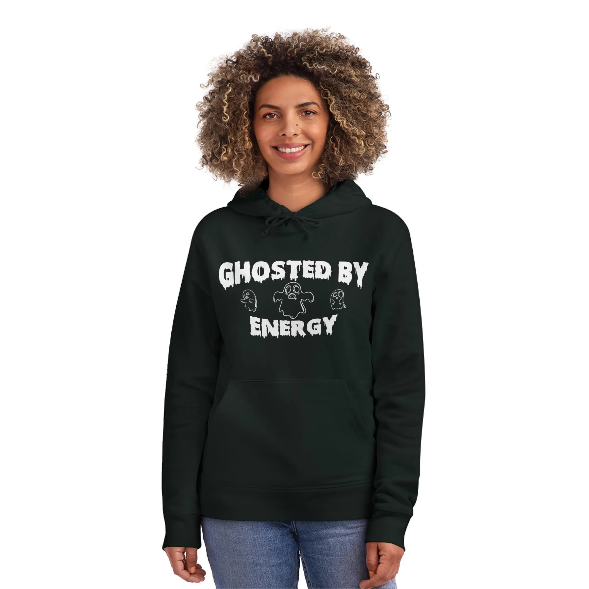 Ghosted by Energy with Spooky Ghosts, Unisex Organic Drummer Hoodie, Printed