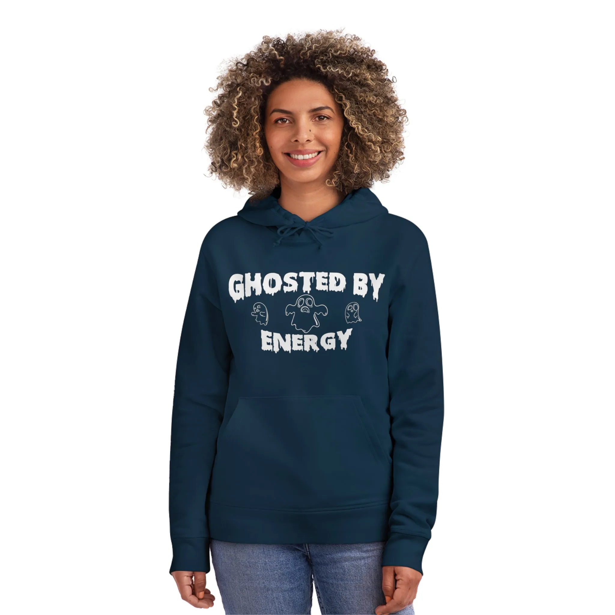 Ghosted by Energy with Spooky Ghosts, Unisex Organic Drummer Hoodie, Printed