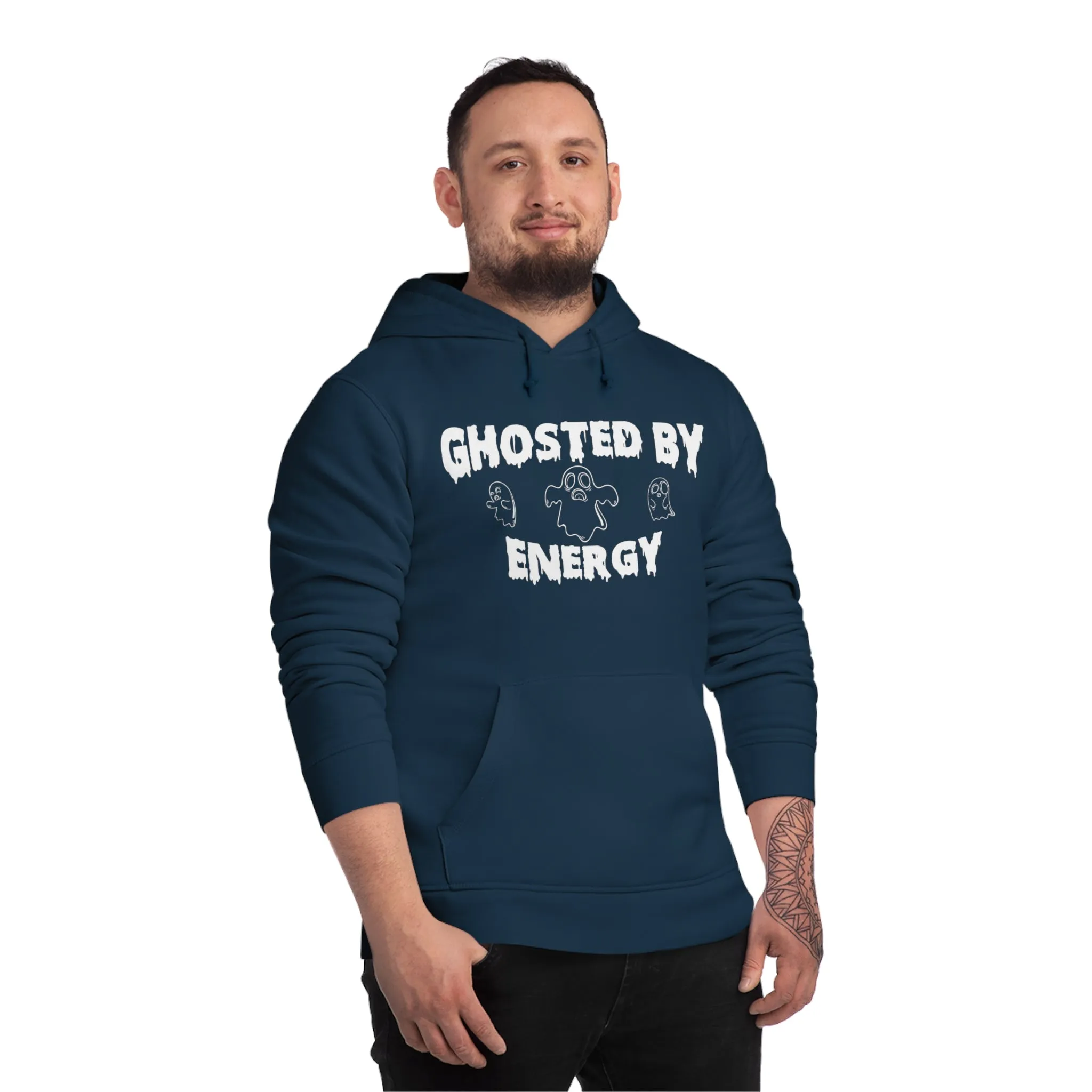 Ghosted by Energy with Spooky Ghosts, Unisex Organic Drummer Hoodie, Printed