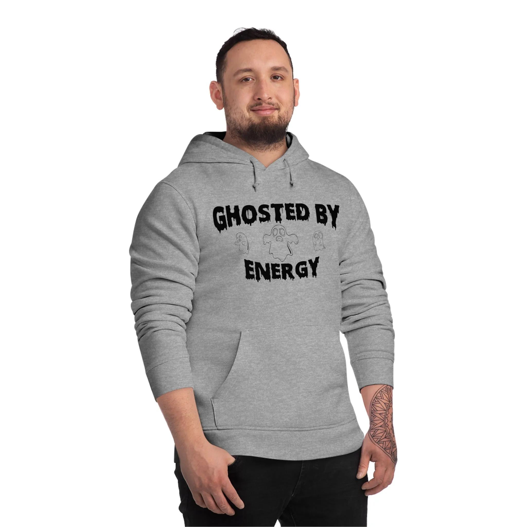 Ghosted by Energy with Spooky Ghosts, Unisex Organic Drummer Hoodie, Printed