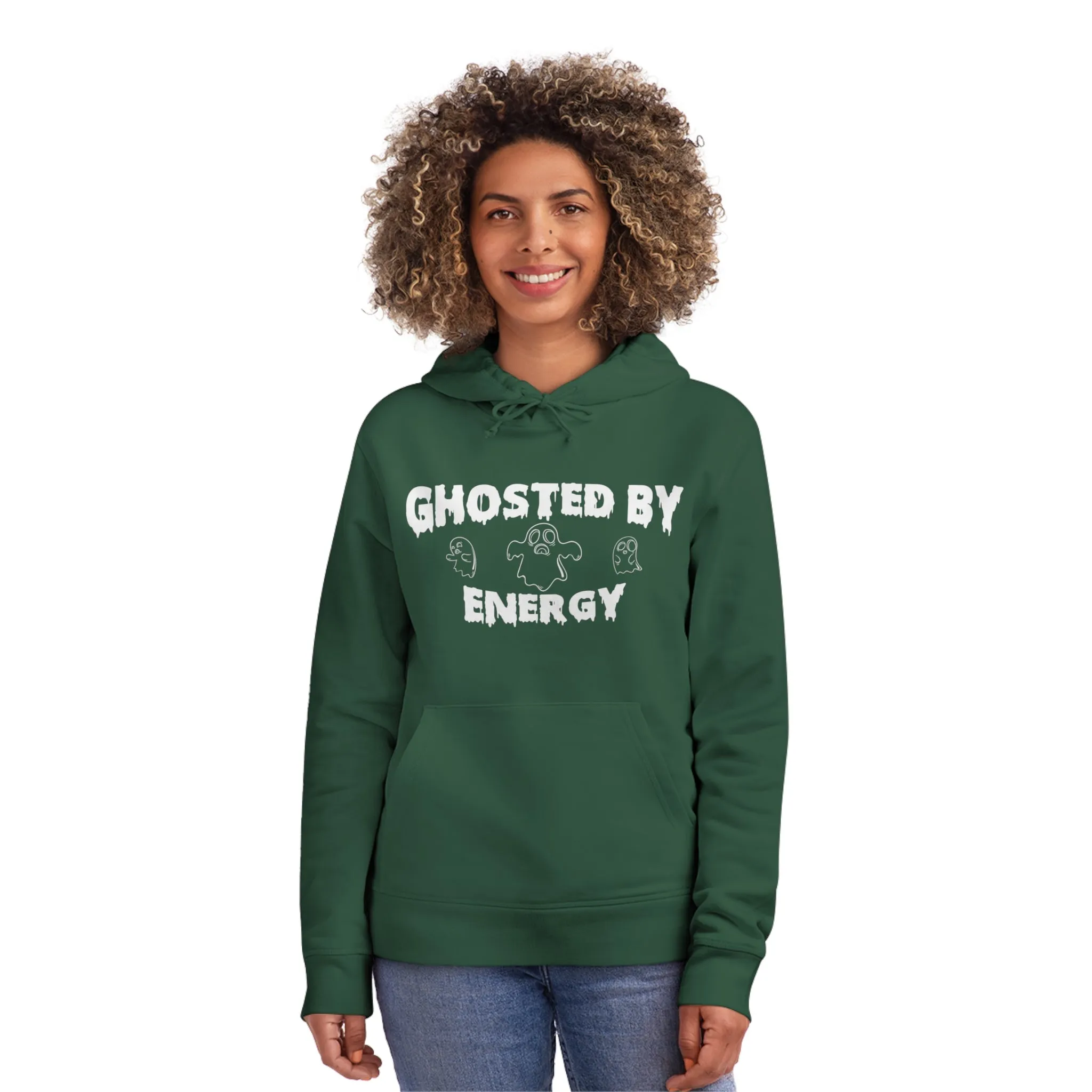 Ghosted by Energy with Spooky Ghosts, Unisex Organic Drummer Hoodie, Printed