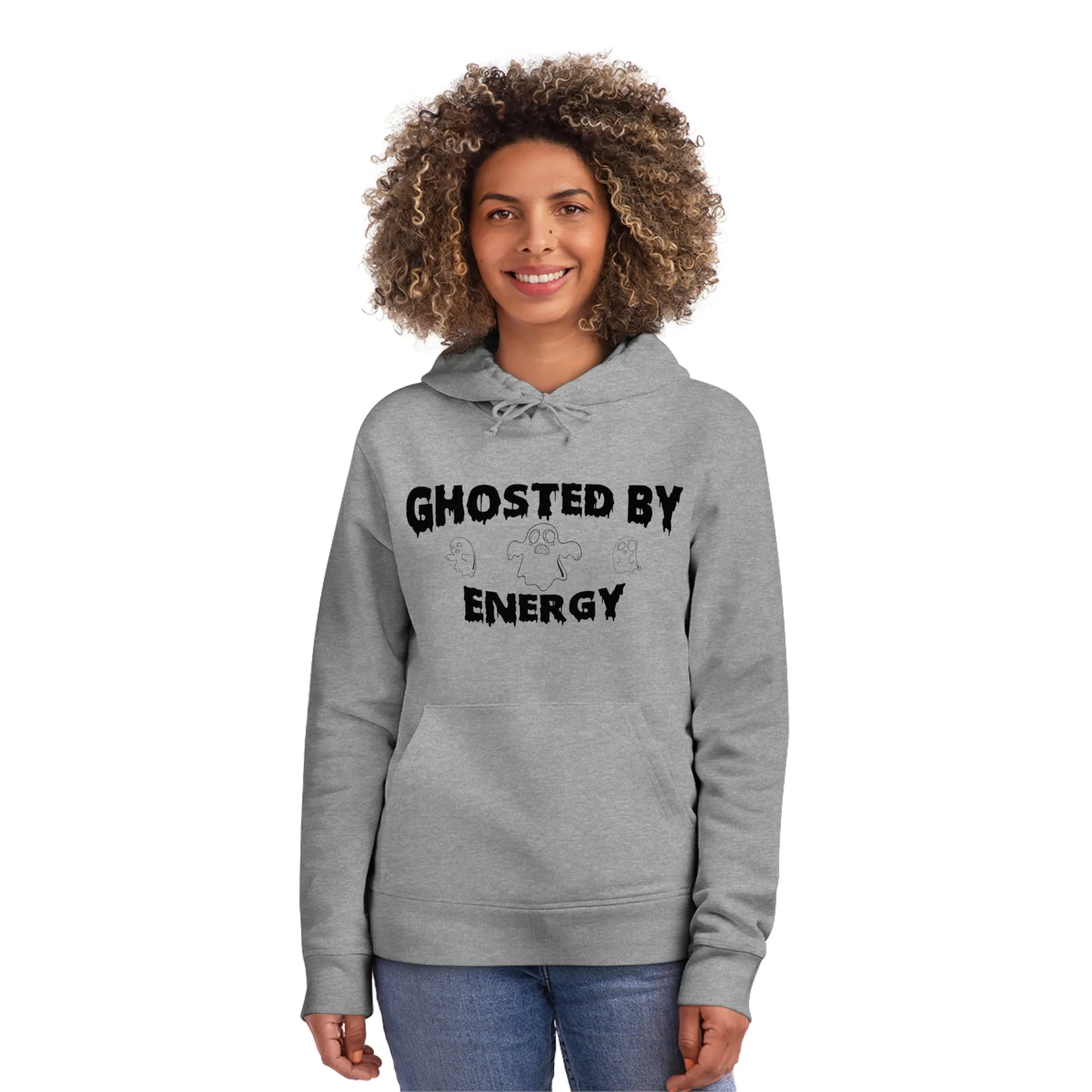 Ghosted by Energy with Spooky Ghosts, Unisex Organic Drummer Hoodie, Printed