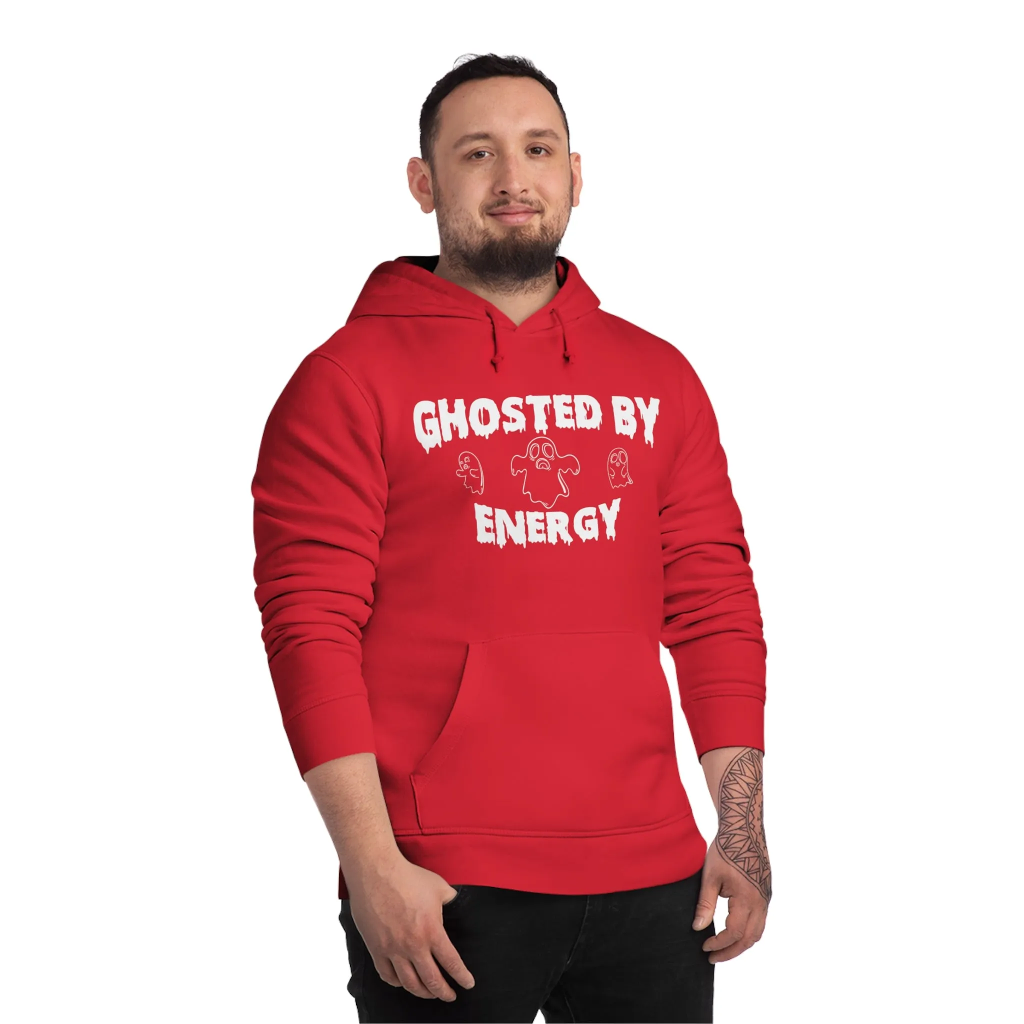 Ghosted by Energy with Spooky Ghosts, Unisex Organic Drummer Hoodie, Printed