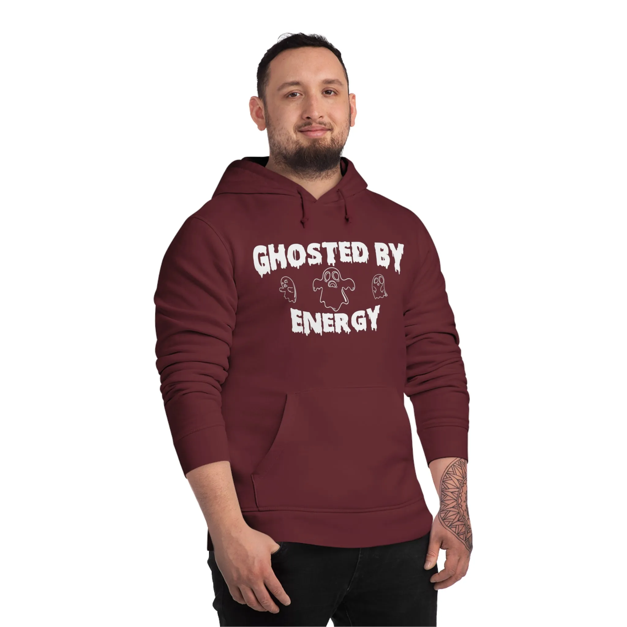 Ghosted by Energy with Spooky Ghosts, Unisex Organic Drummer Hoodie, Printed