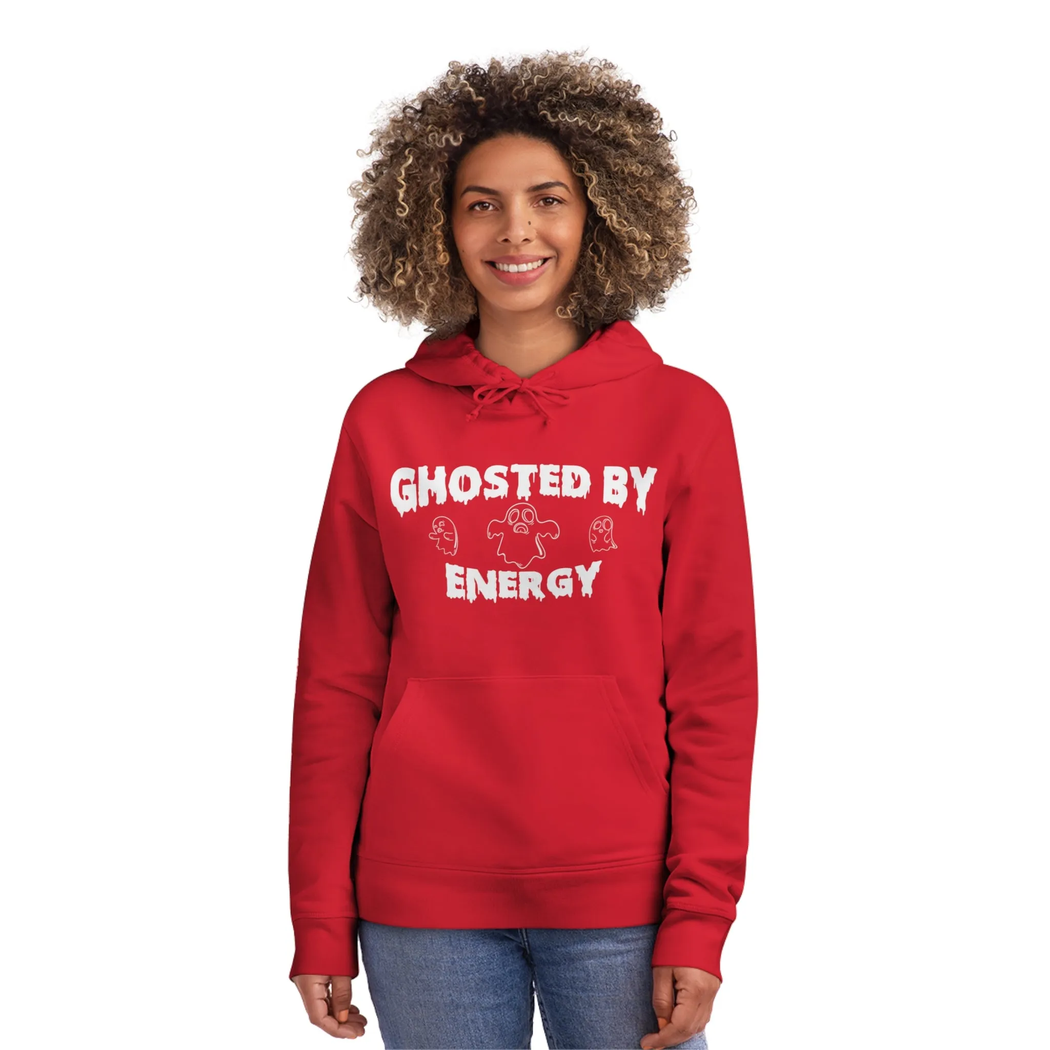 Ghosted by Energy with Spooky Ghosts, Unisex Organic Drummer Hoodie, Printed