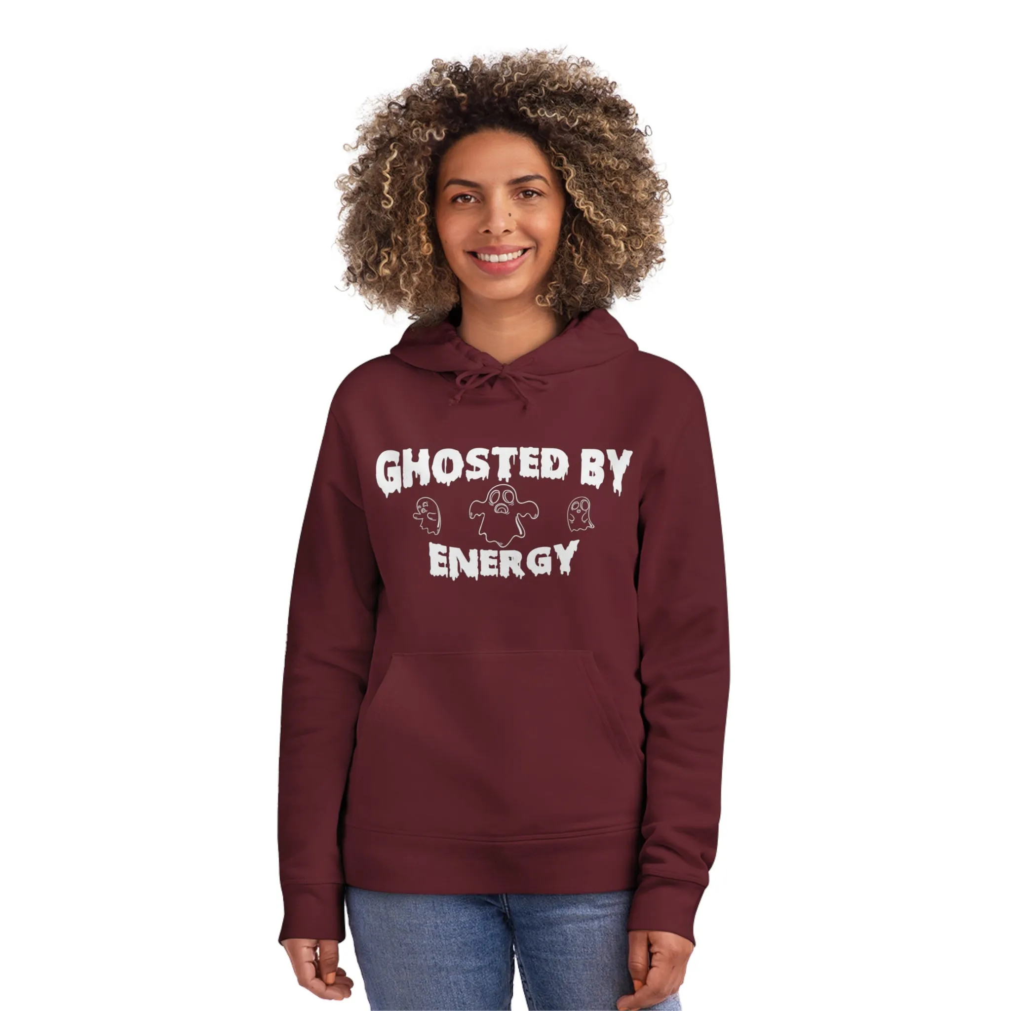 Ghosted by Energy with Spooky Ghosts, Unisex Organic Drummer Hoodie, Printed