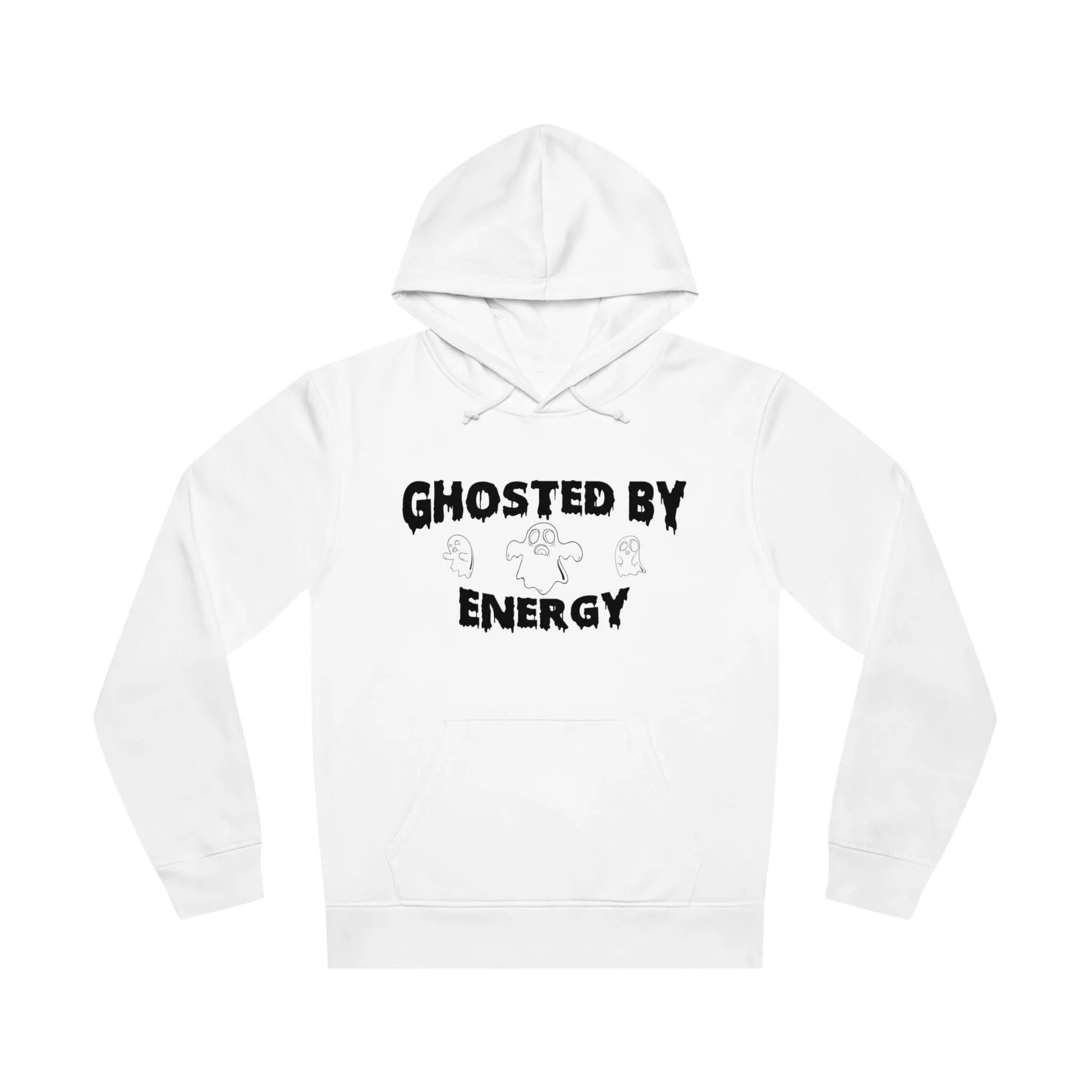 Ghosted by Energy with Spooky Ghosts, Unisex Organic Drummer Hoodie, Printed