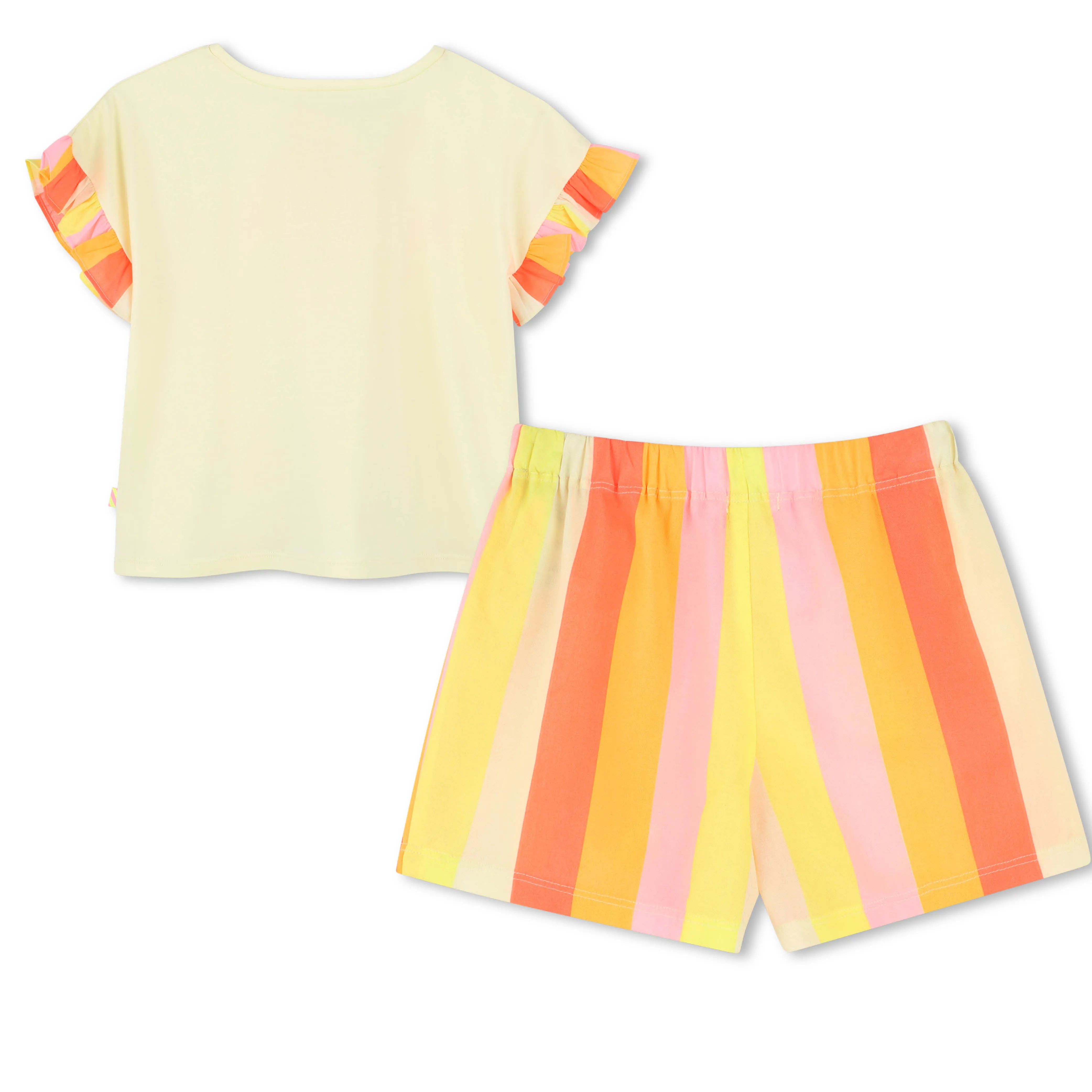 Girls Yellow Stripe Short Set