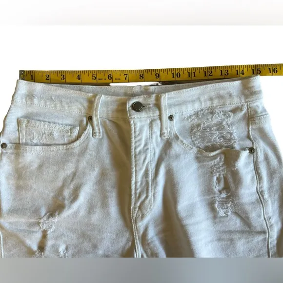 GOOD AMERICAN Good ‘90s White Denim Jean Cutoff Shorts Women's 4/27 MSRP $129