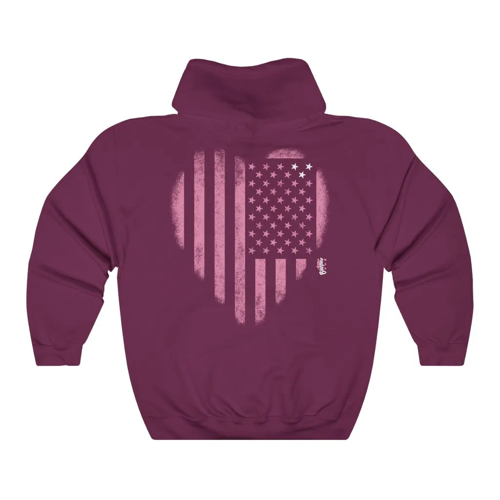 HEART MY AMERICAN FLAG - Unisex Heavy Blend™ Hooded Sweatshirt
