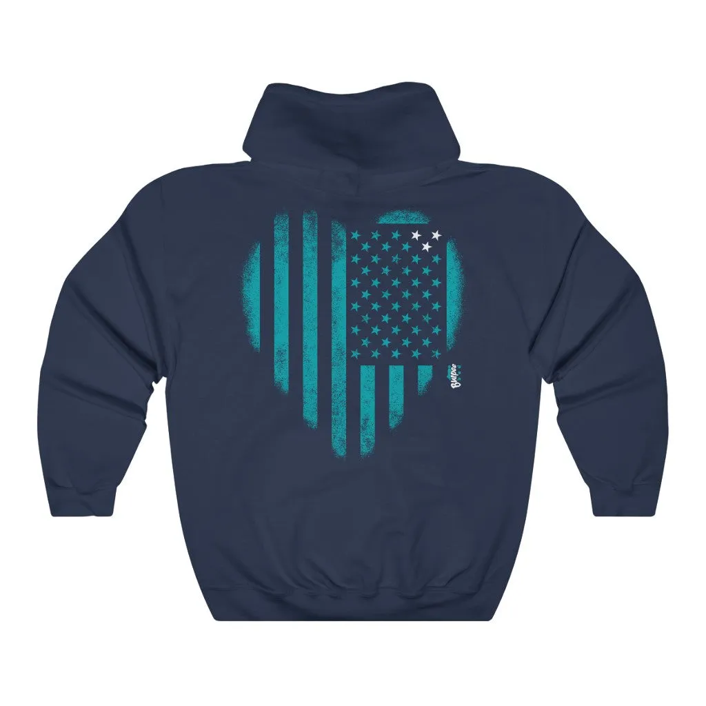 HEART MY AMERICAN FLAG - Unisex Heavy Blend™ Hooded Sweatshirt
