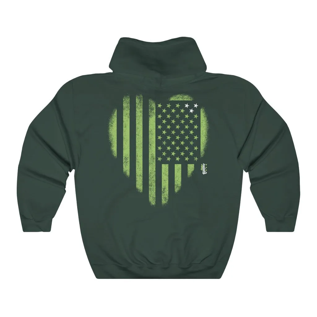 HEART MY AMERICAN FLAG - Unisex Heavy Blend™ Hooded Sweatshirt