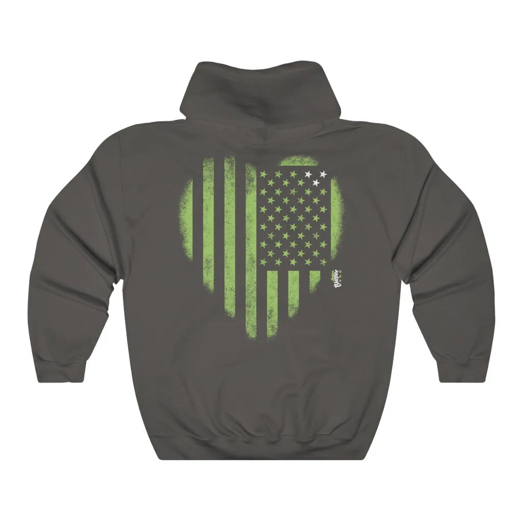 HEART MY AMERICAN FLAG - Unisex Heavy Blend™ Hooded Sweatshirt