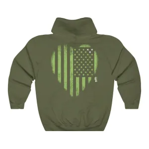 HEART MY AMERICAN FLAG - Unisex Heavy Blend™ Hooded Sweatshirt