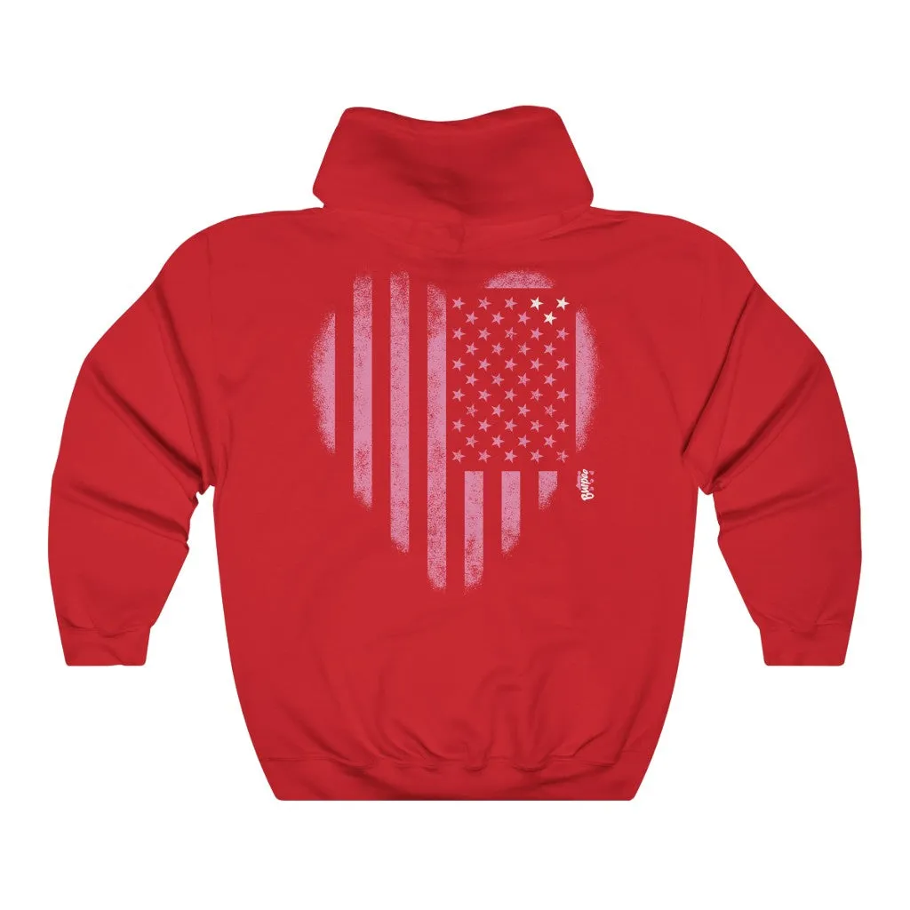 HEART MY AMERICAN FLAG - Unisex Heavy Blend™ Hooded Sweatshirt