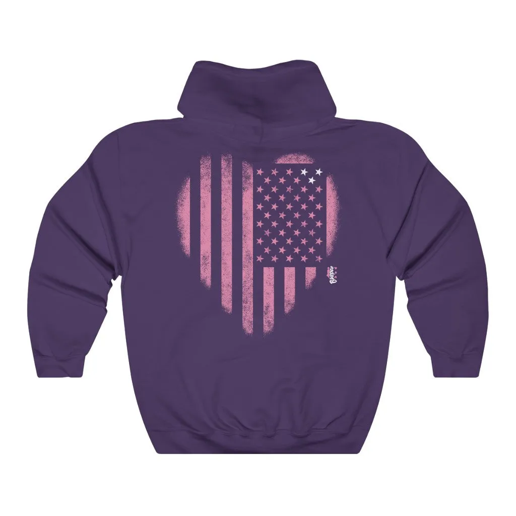 HEART MY AMERICAN FLAG - Unisex Heavy Blend™ Hooded Sweatshirt
