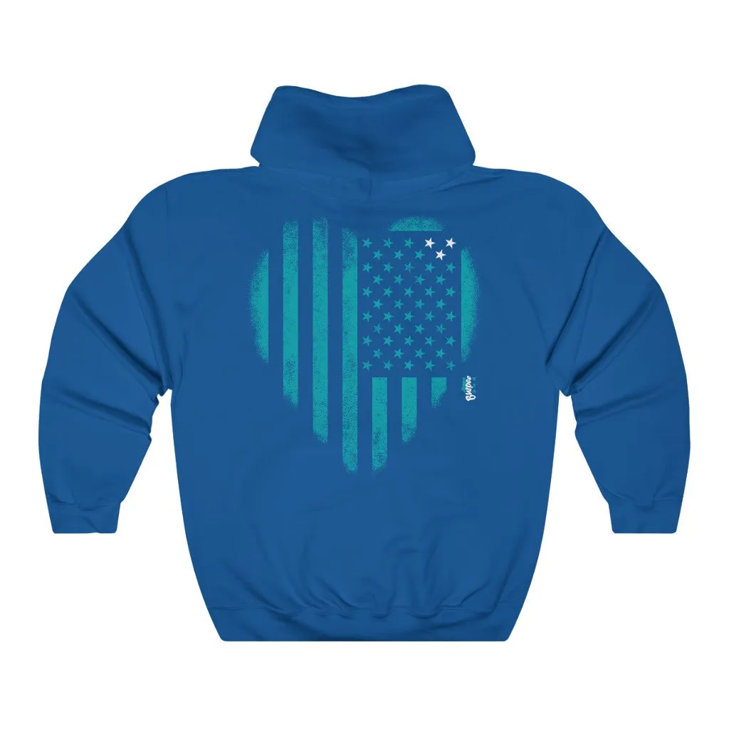HEART MY AMERICAN FLAG - Unisex Heavy Blend™ Hooded Sweatshirt