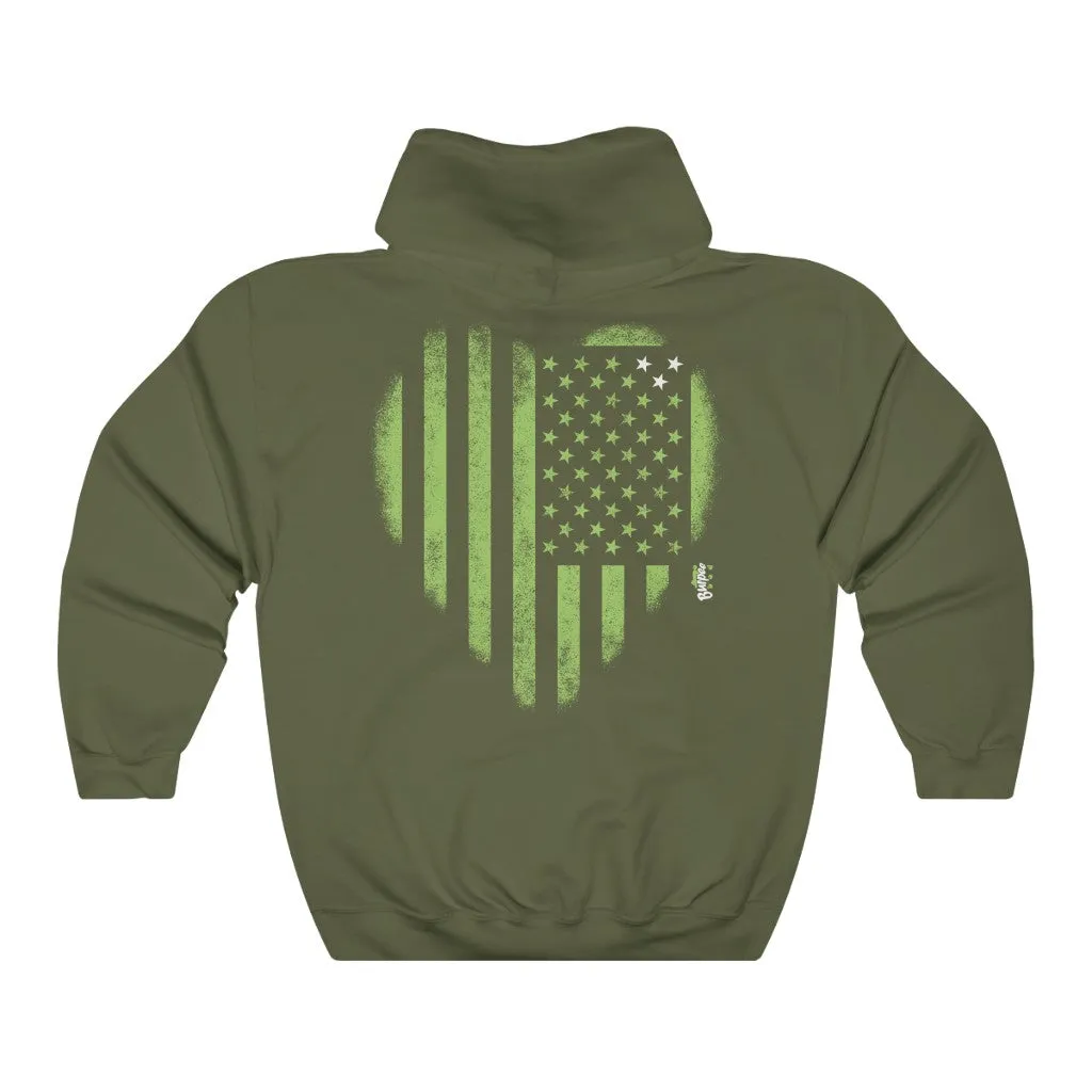 HEART MY AMERICAN FLAG - Unisex Heavy Blend™ Hooded Sweatshirt