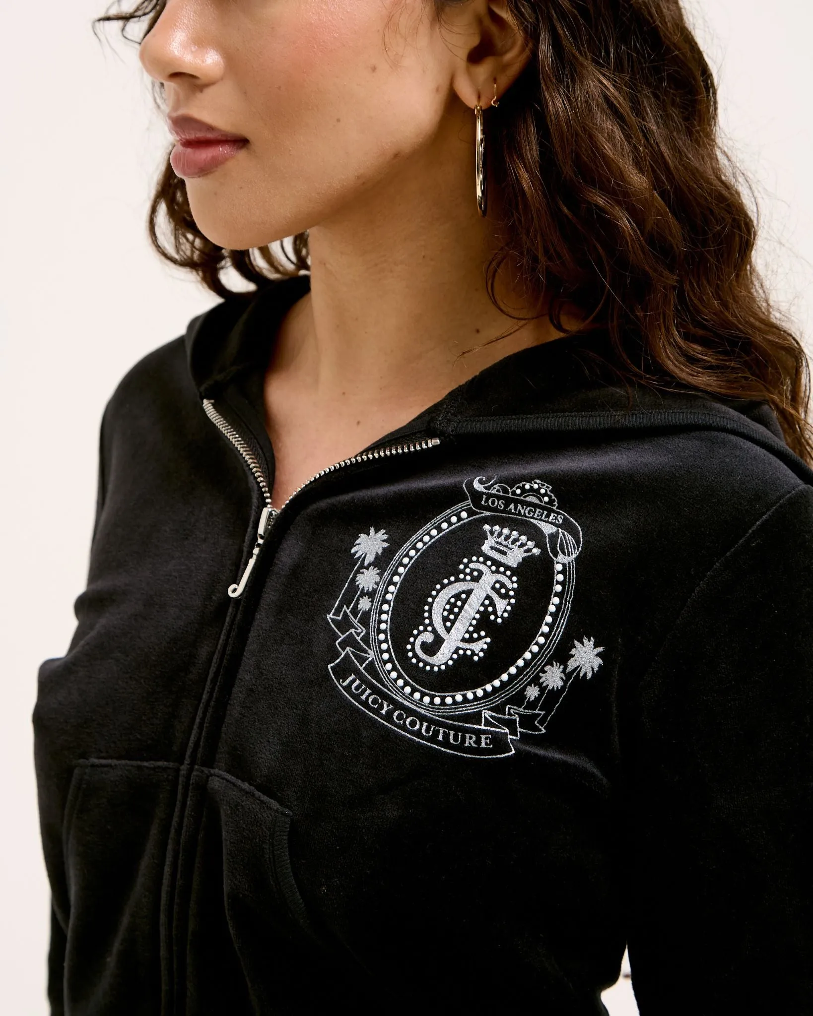 Heritage Palm Tree Crest Robyn Hoodie Black