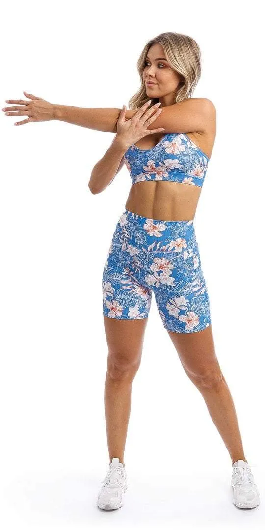 Hibiscus Kiss Midi Shorts with Pockets