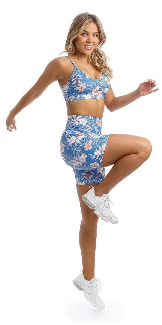Hibiscus Kiss Midi Shorts with Pockets