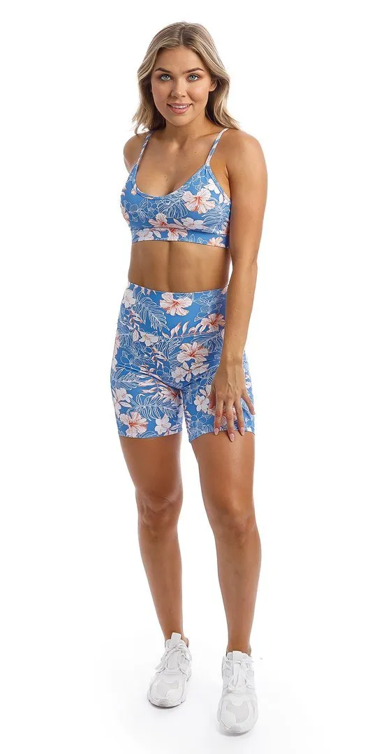 Hibiscus Kiss Midi Shorts with Pockets