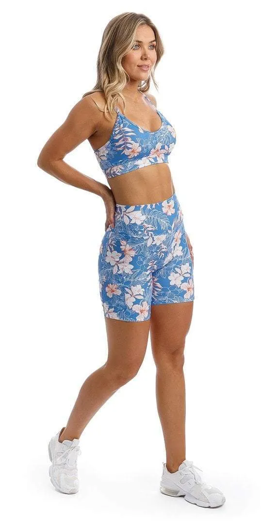 Hibiscus Kiss Midi Shorts with Pockets