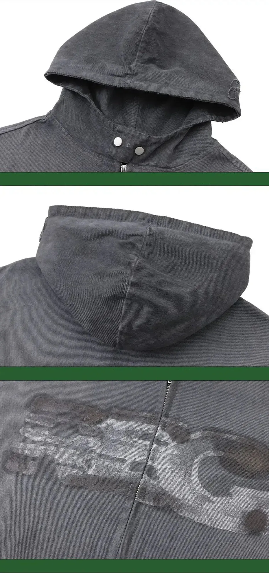 Hip Hop Streetwear: Men’s Hoodies with Star Patchwork - Loose, Zip-up Sweater Hooded Pullover