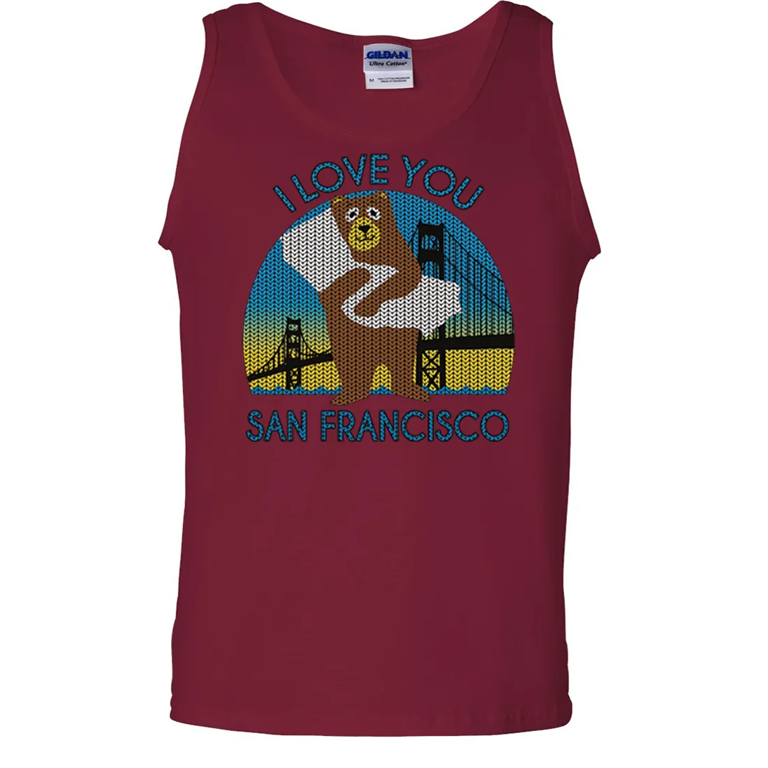I Love You SF Knit Style Bear Asst Colors Tank Top