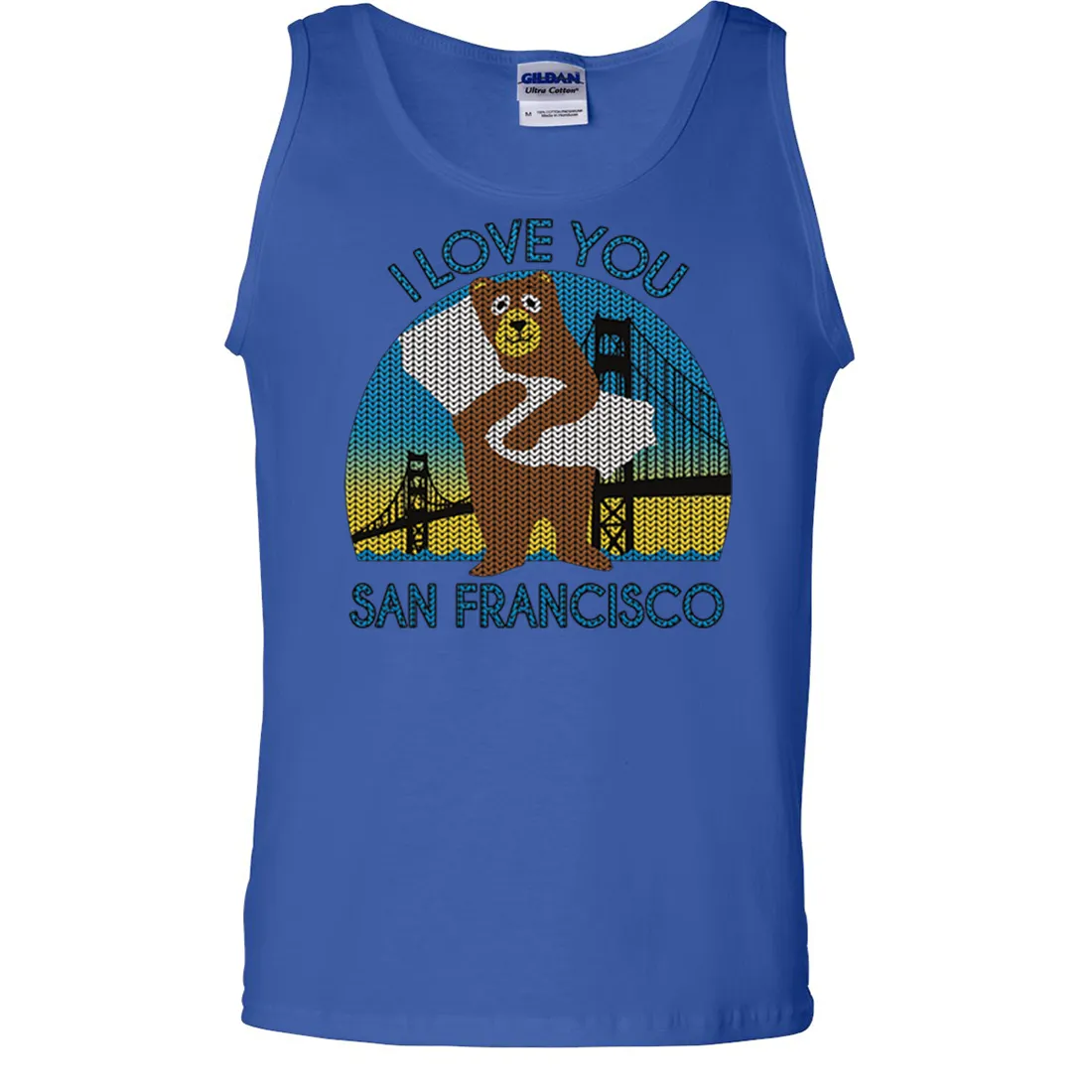I Love You SF Knit Style Bear Asst Colors Tank Top