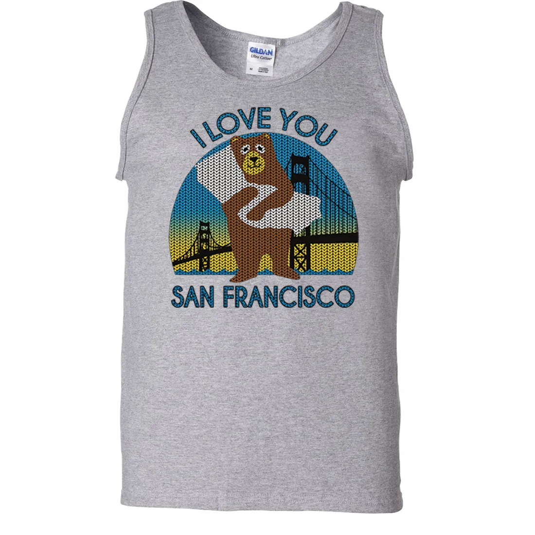 I Love You SF Knit Style Bear Asst Colors Tank Top