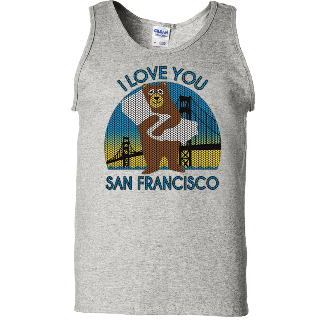 I Love You SF Knit Style Bear Asst Colors Tank Top