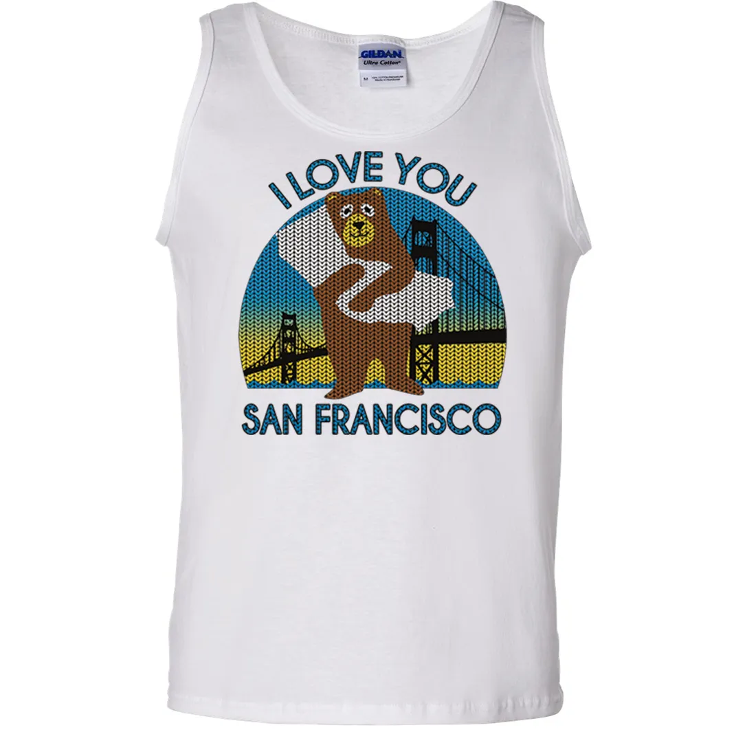 I Love You SF Knit Style Bear Asst Colors Tank Top