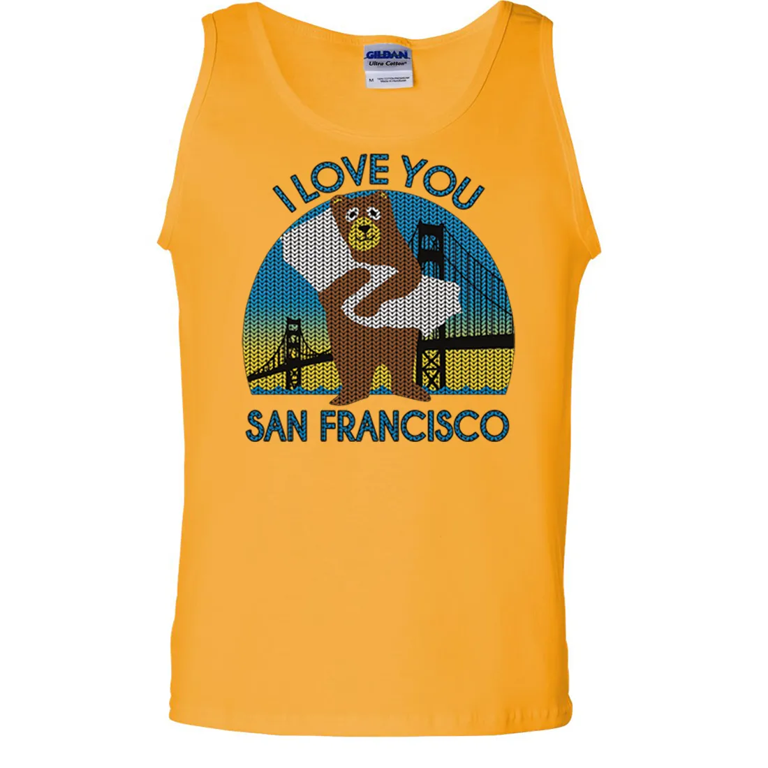 I Love You SF Knit Style Bear Asst Colors Tank Top