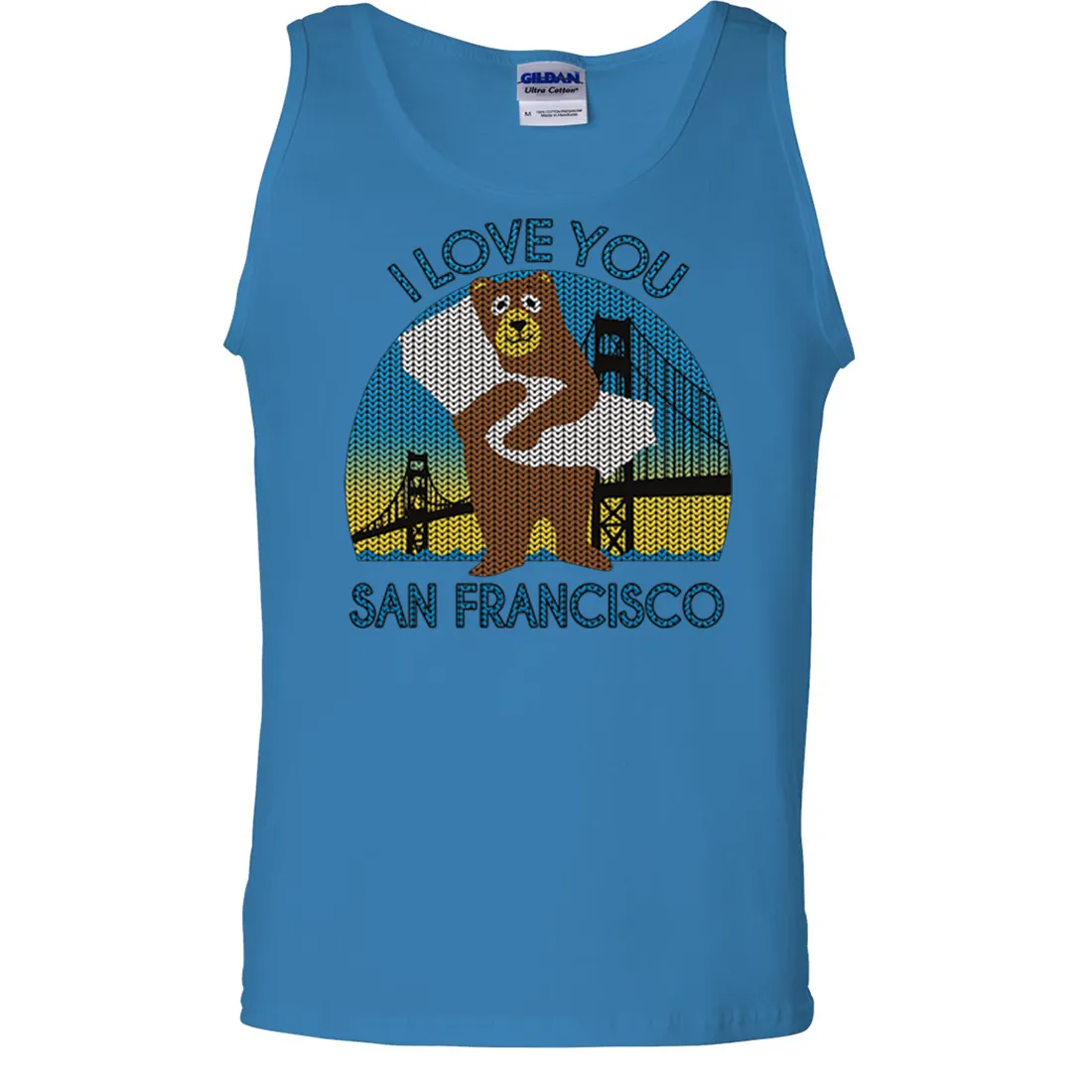 I Love You SF Knit Style Bear Asst Colors Tank Top