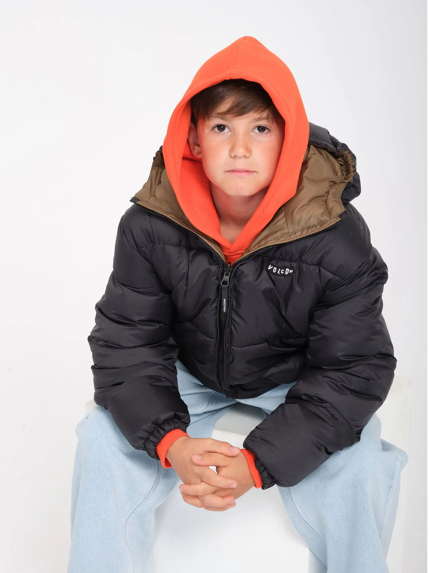 Iconic Puff Jacket (Reversible) - Black - (KIDS)