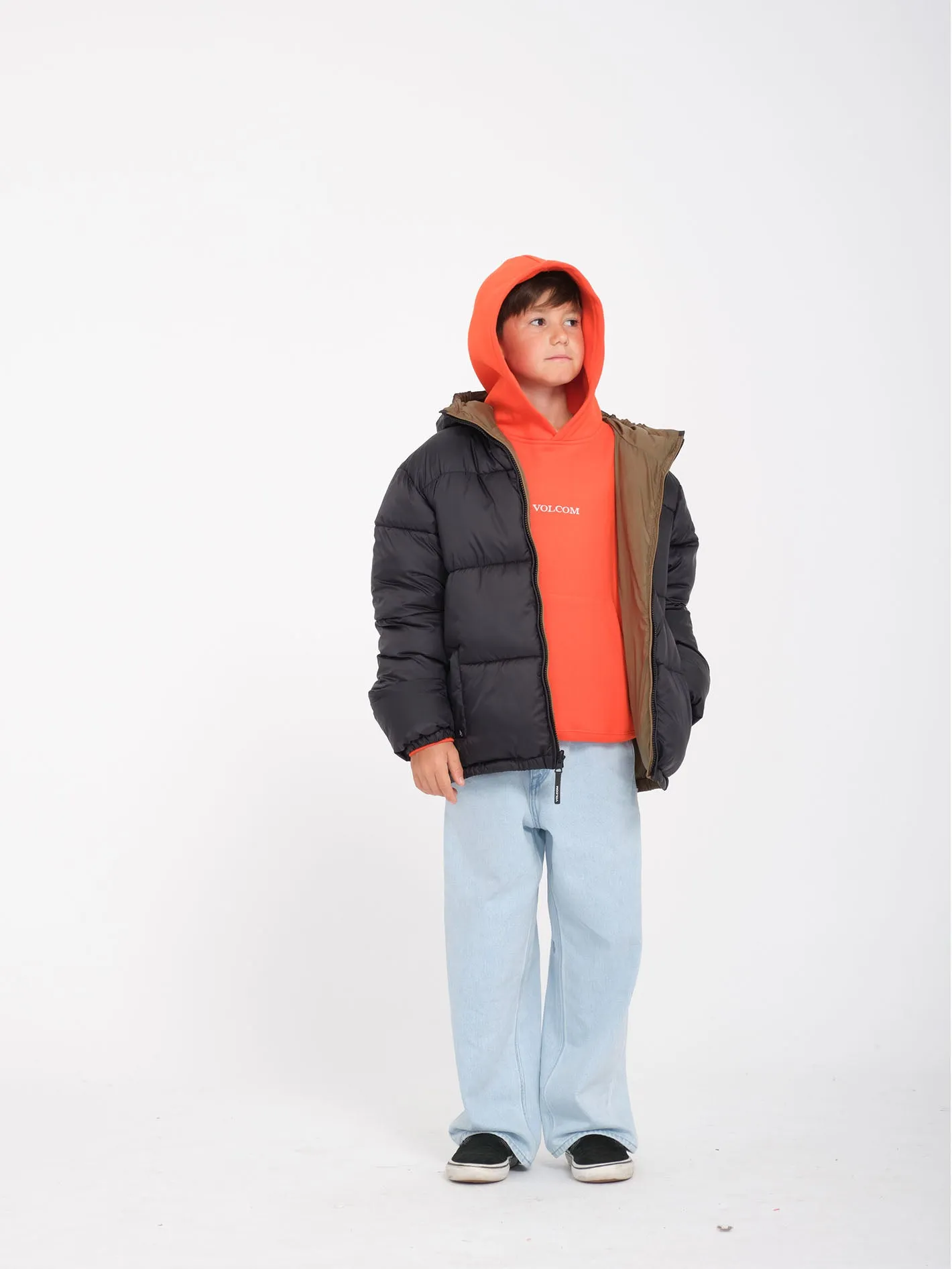 Iconic Puff Jacket (Reversible) - Black - (KIDS)