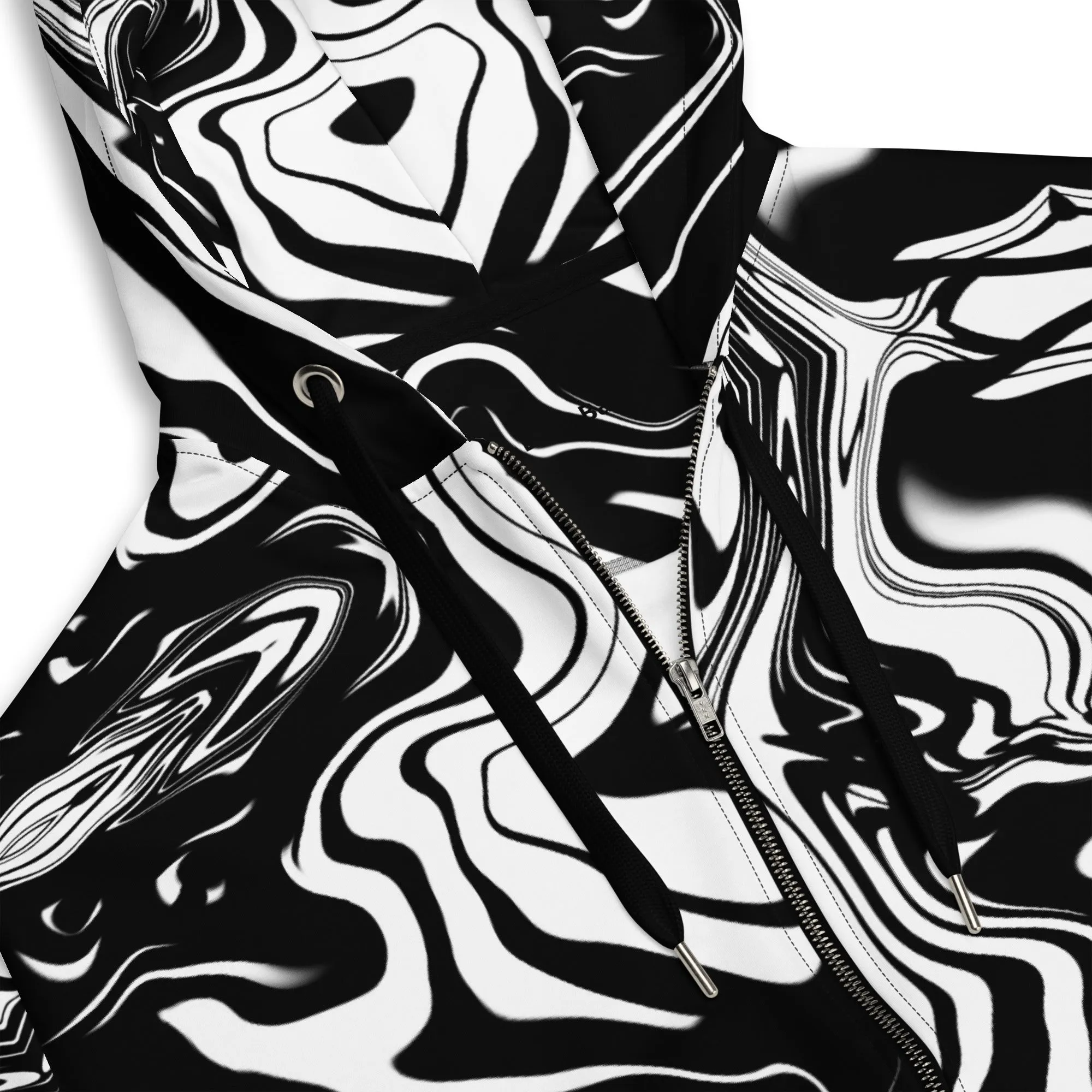 Illusions Psychedelic Black   White Eco Zip Up Hoodie