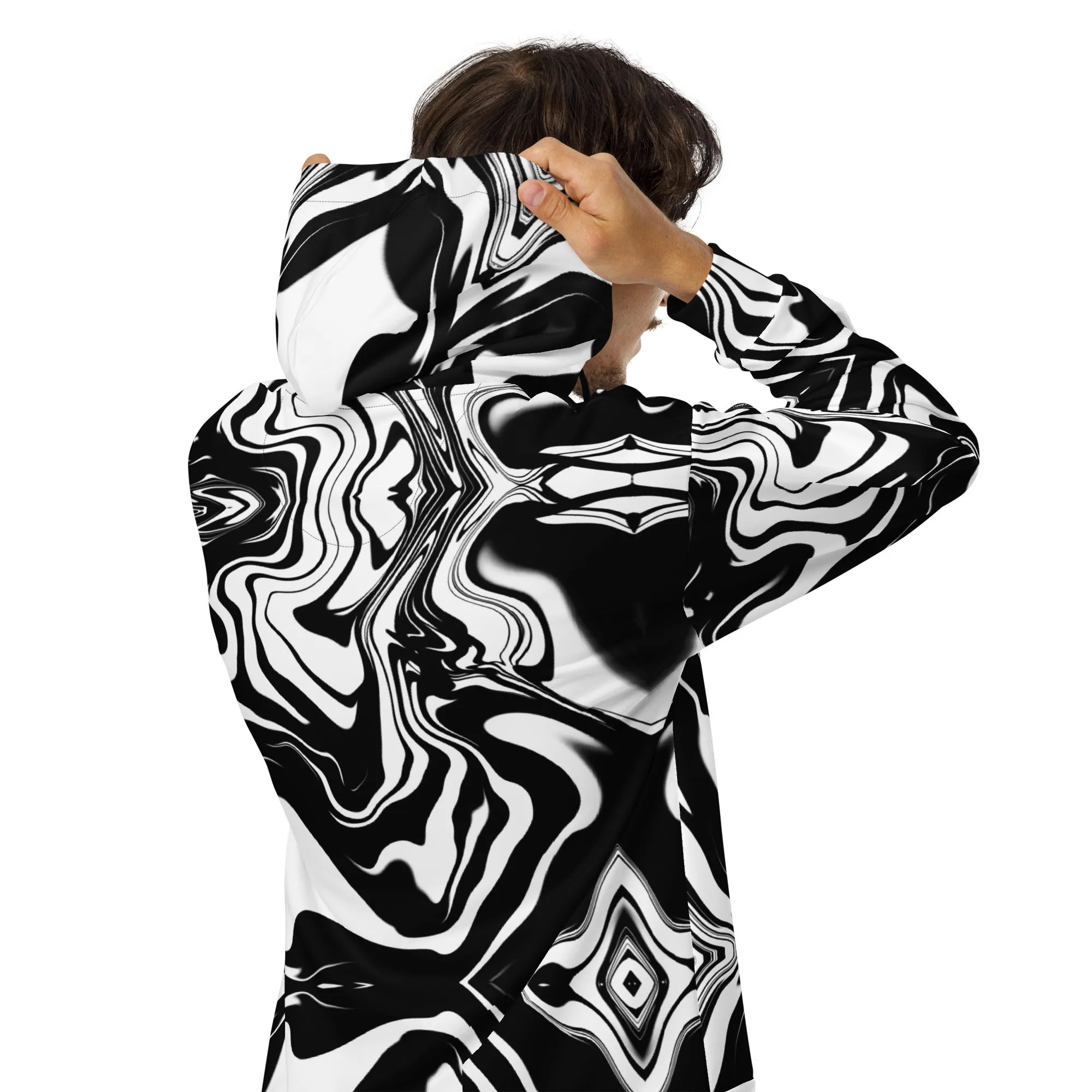 Illusions Psychedelic Black   White Eco Zip Up Hoodie
