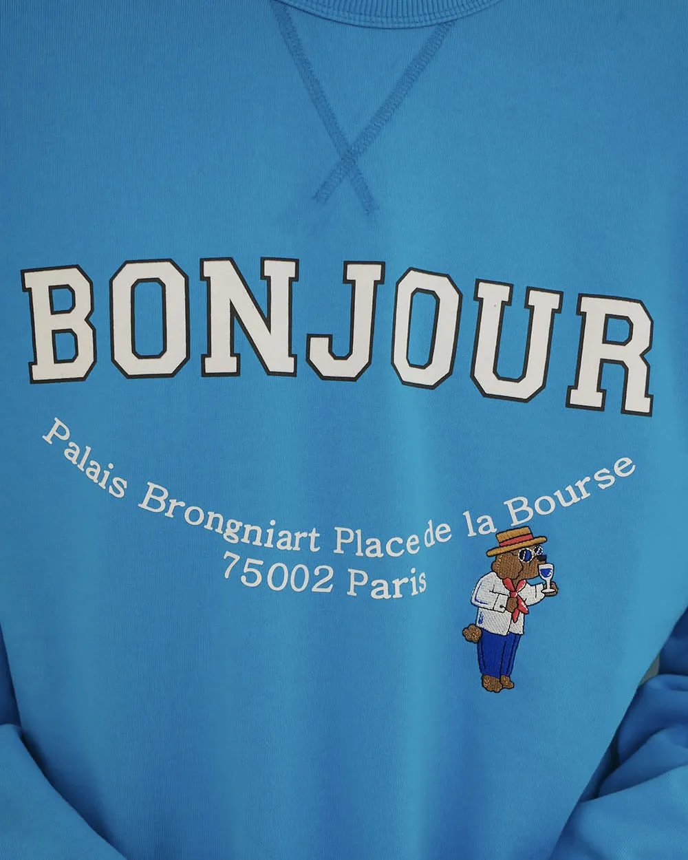 ILP New Parisian Dog Suede Logo Sweatshirt Blue