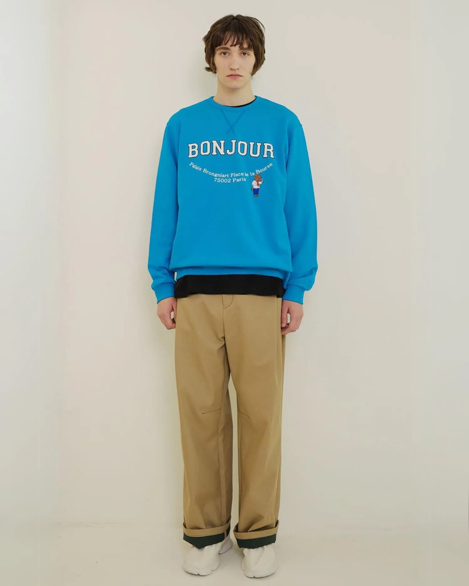 ILP New Parisian Dog Suede Logo Sweatshirt Blue