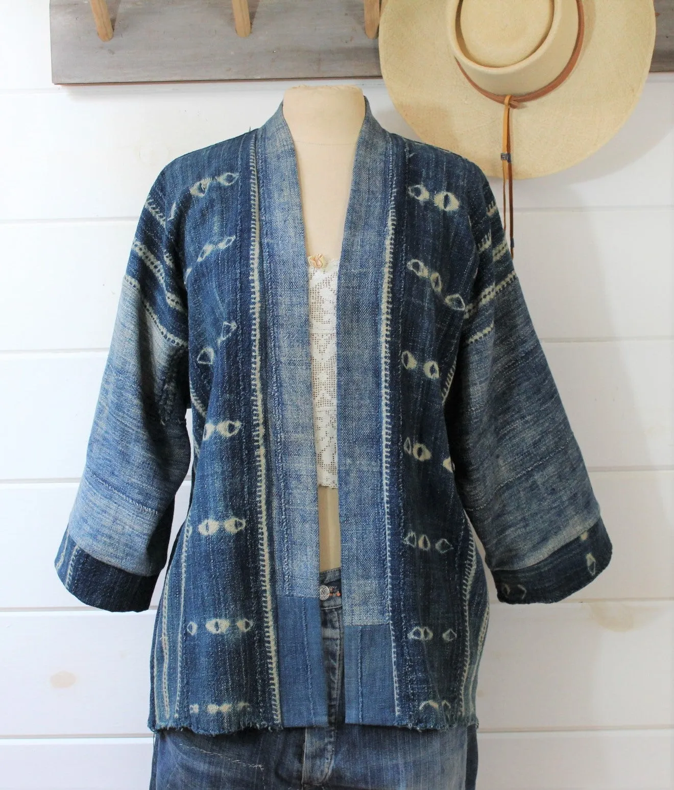 Indigo Shibori Haori Jacket