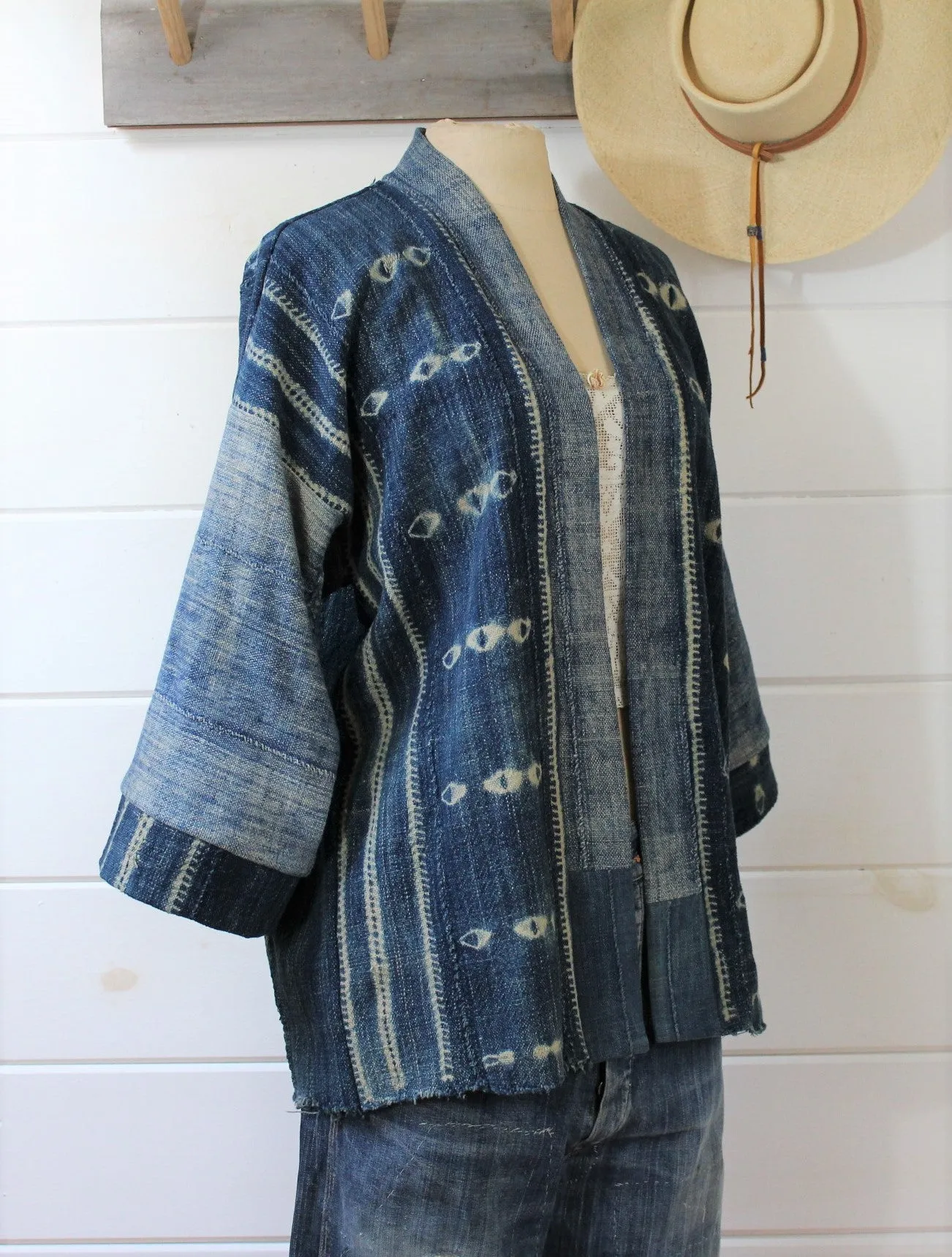 Indigo Shibori Haori Jacket