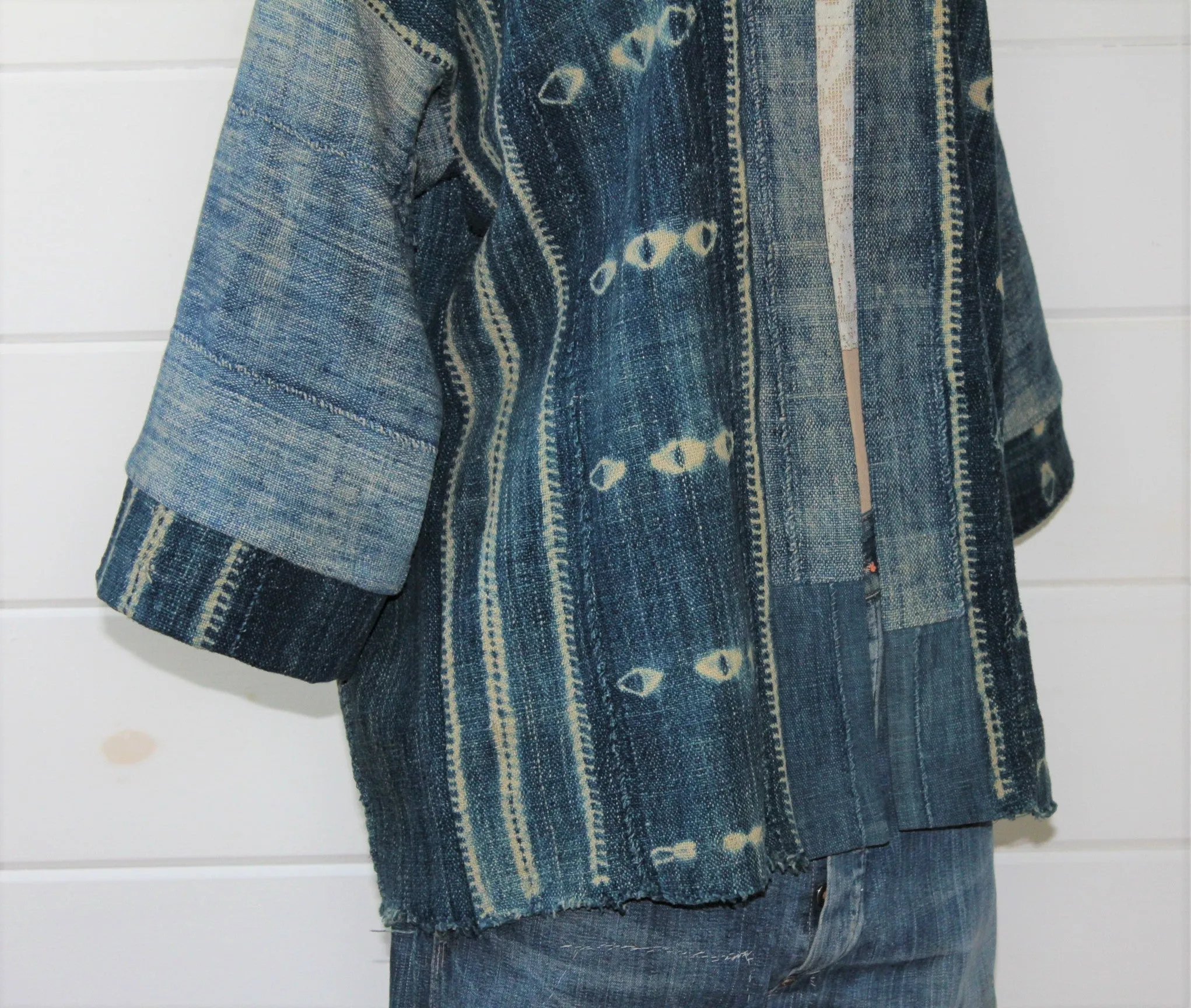 Indigo Shibori Haori Jacket