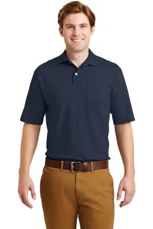 Jerzees Dri-Power Pocket Sport Shirt. 436MP Navy