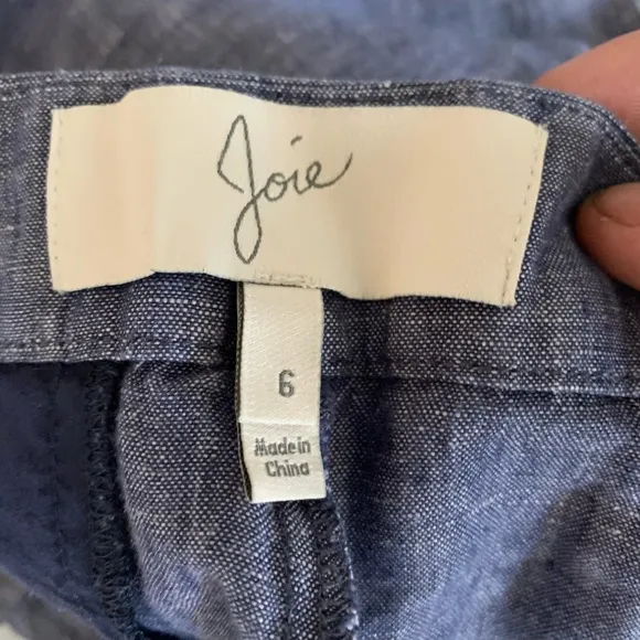 JOIE Blue Merci Chambray Linen Shorts