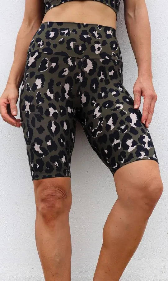 Jungle Leopard Eco Biker Shorts with Pockets