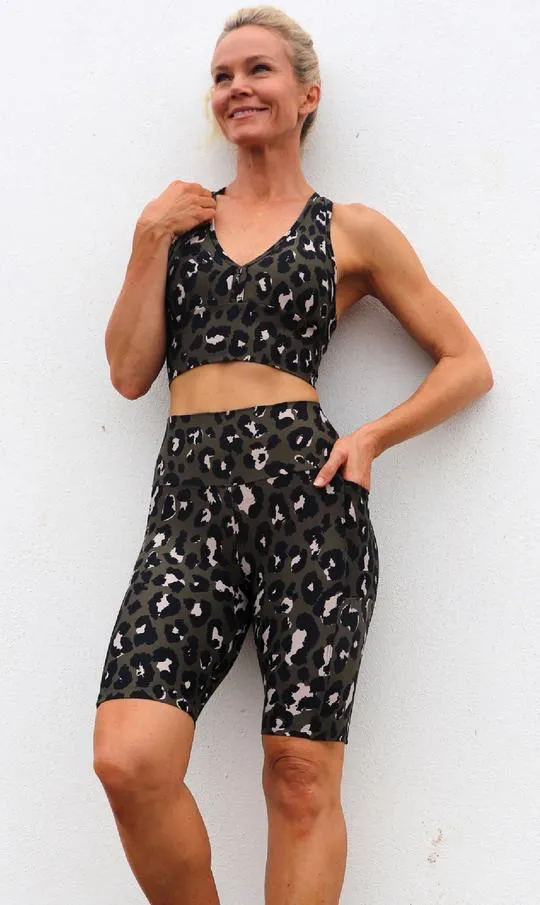 Jungle Leopard Eco Biker Shorts with Pockets