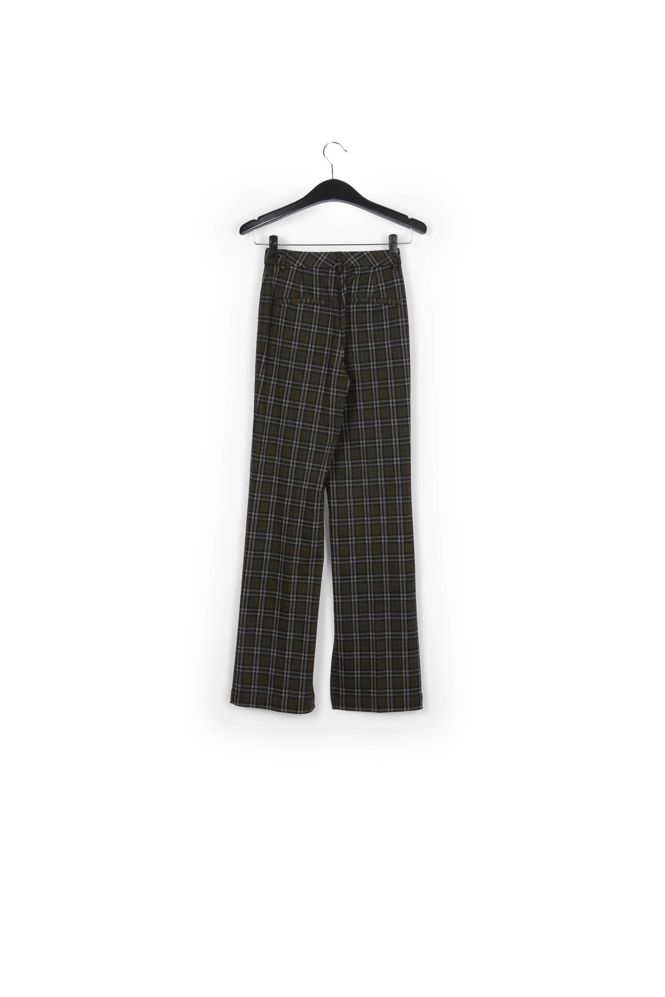 Khaki checked tailored pants