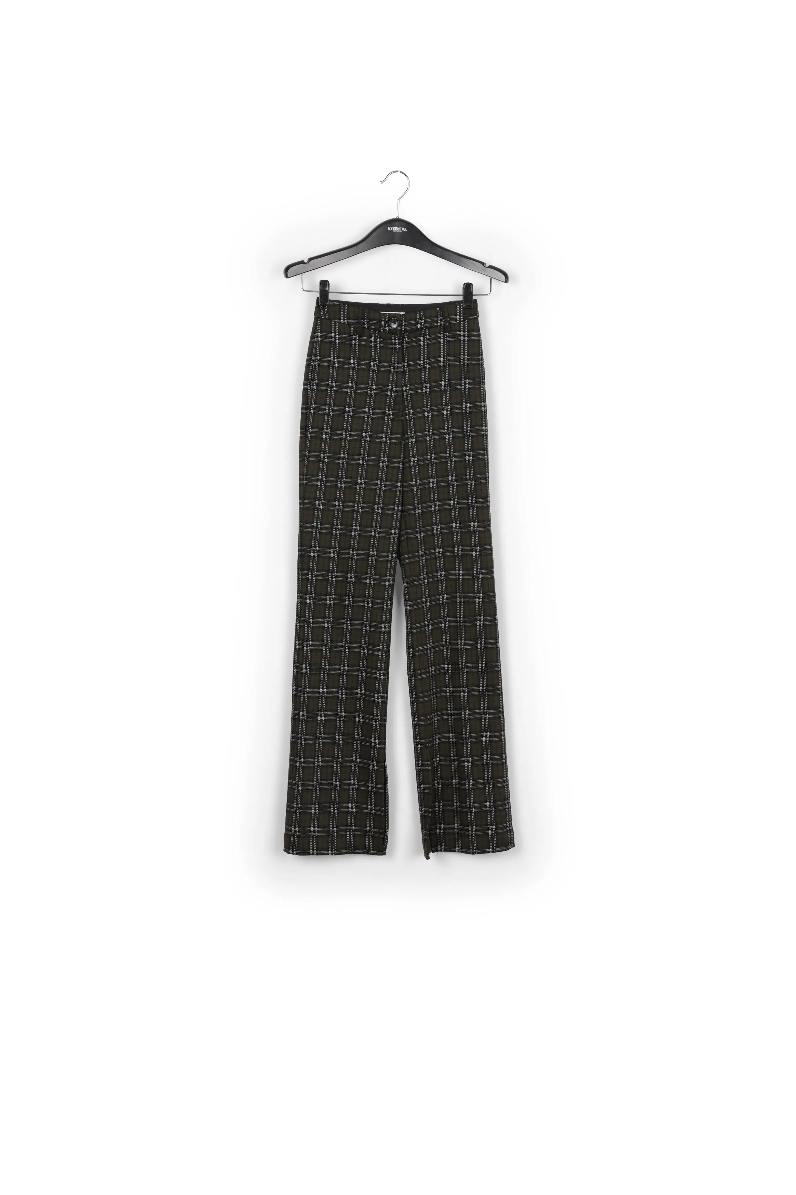 Khaki checked tailored pants